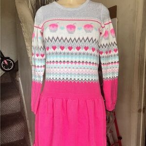 Girls Fairisle Sweater Dress - Little apples